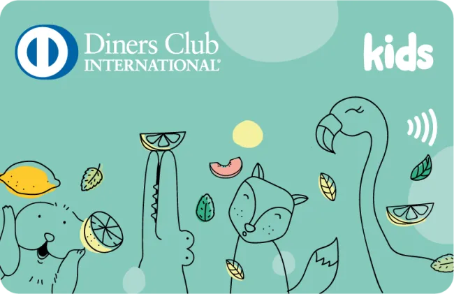 Tarjeta Diners club Kids turquesa