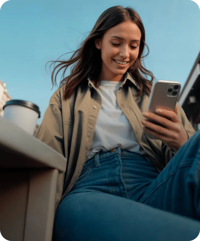 Chica mirando el celular