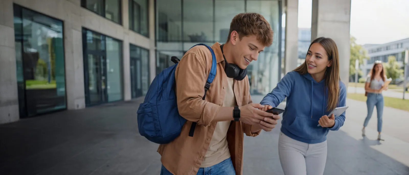 Pareja de jóvenes conversando